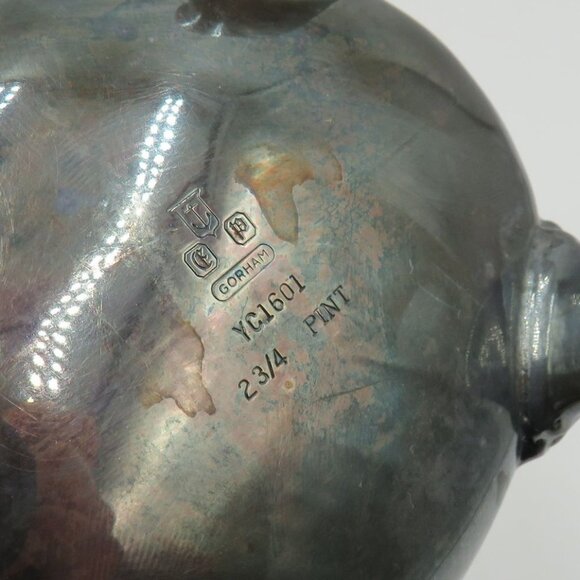 Vintage Gorham Silverplate Teapot YC1601 Rosewood Hinged Lid Footed Base - Picture 10 of 11